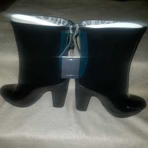 [ZARA] rain boots  (Black /NWT) - Sz. 8